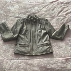 Michael Kors grey leather jacket size small
